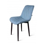 Стул "Оскар" черный матовый Томми 21 серо-голубой
