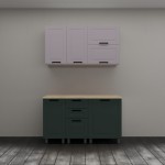 МК Аленушка 1,4м с ящ. Астра Кашемир/Изумруд,скоба черный,сонома