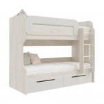 Кровать двухъярусная Юниор-4, Шарли Белый, Дуб Крафт Белый