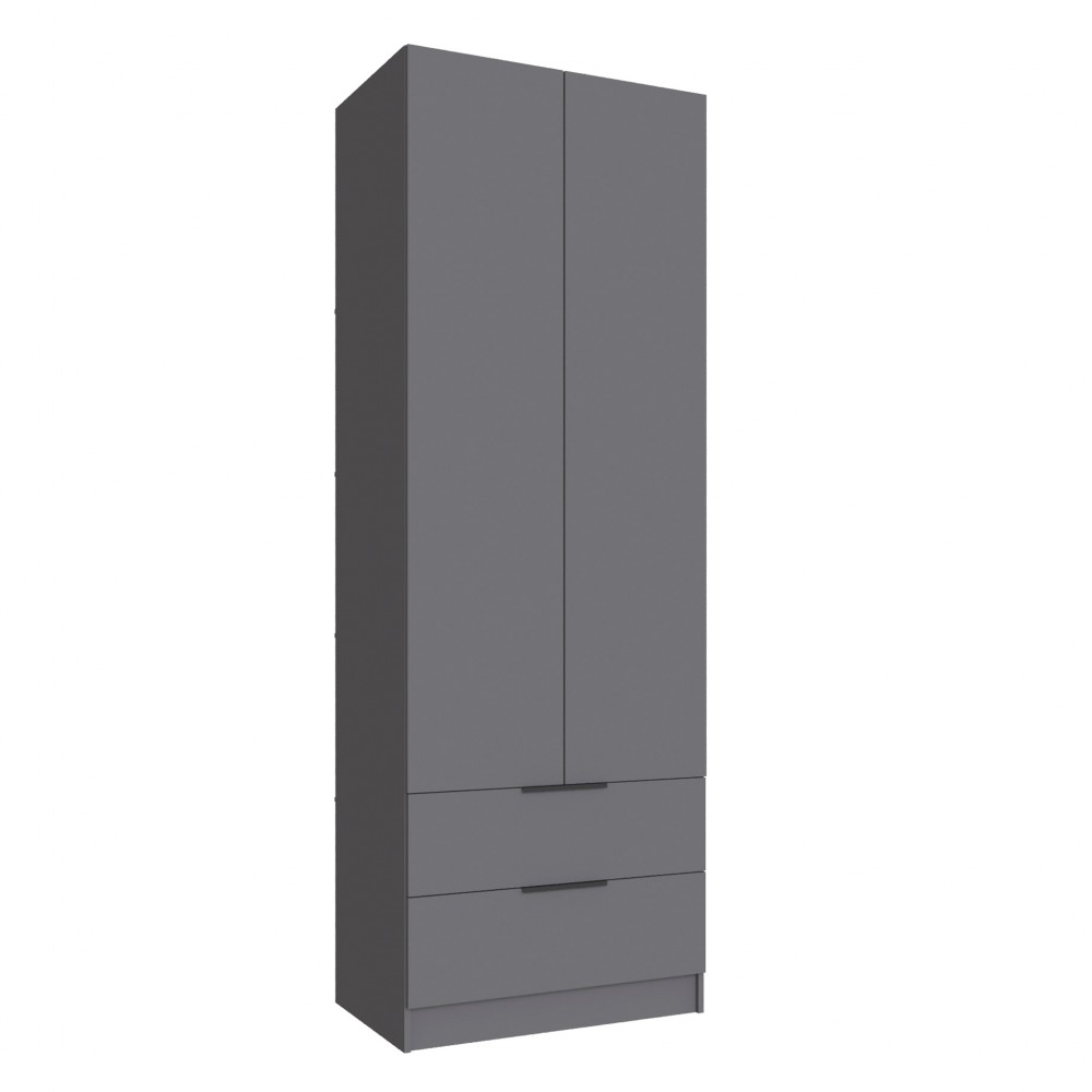 Шкаф Мадрид (0,8) с 2 ящ. без зеркала графит серый