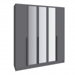 Шкаф Мадрид (2,0) с 3 ящ. внутри с зеркалом графит серый