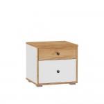 Тумба прикроватная Вуди 13.287, Белый премиум, Дуб Золотой