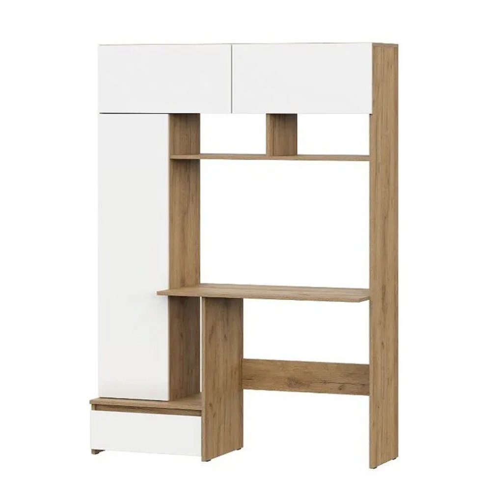 Стол компьютерный Некст 1, Дуб Золотой, Белый