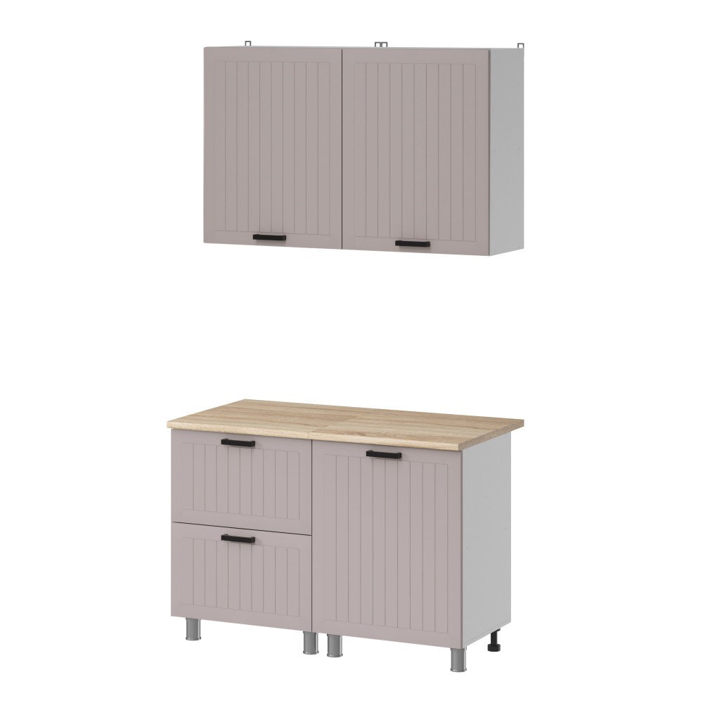 МК Аленушка 1,2м с ящ. Орхидея Кашемир,скоба черный,сонома