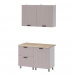 МК Аленушка 1,2м с ящ. Орхидея Кашемир,скоба черный,сонома