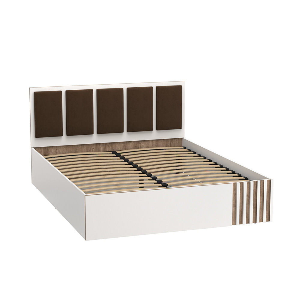 Каркас кровати двойной Либерти 51.26 (ш.1600), Белый, Дуб каньон