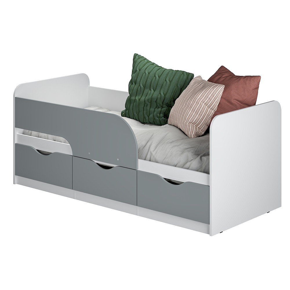 Кровать детская Стандарт КР-22 NEW, Белый, Серый