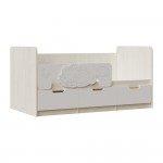 Кровать Юниор-4 (1,6х0,8м), Шарли Белый, Дуб Крафт Белый