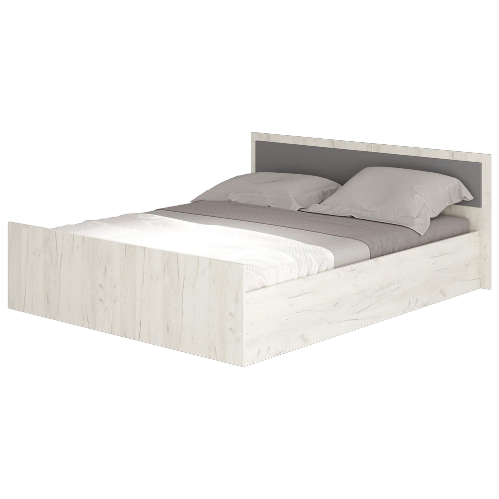 Кровать с проложками ДСП Фиеста LIGHT 160х200, Дуб крафт белый