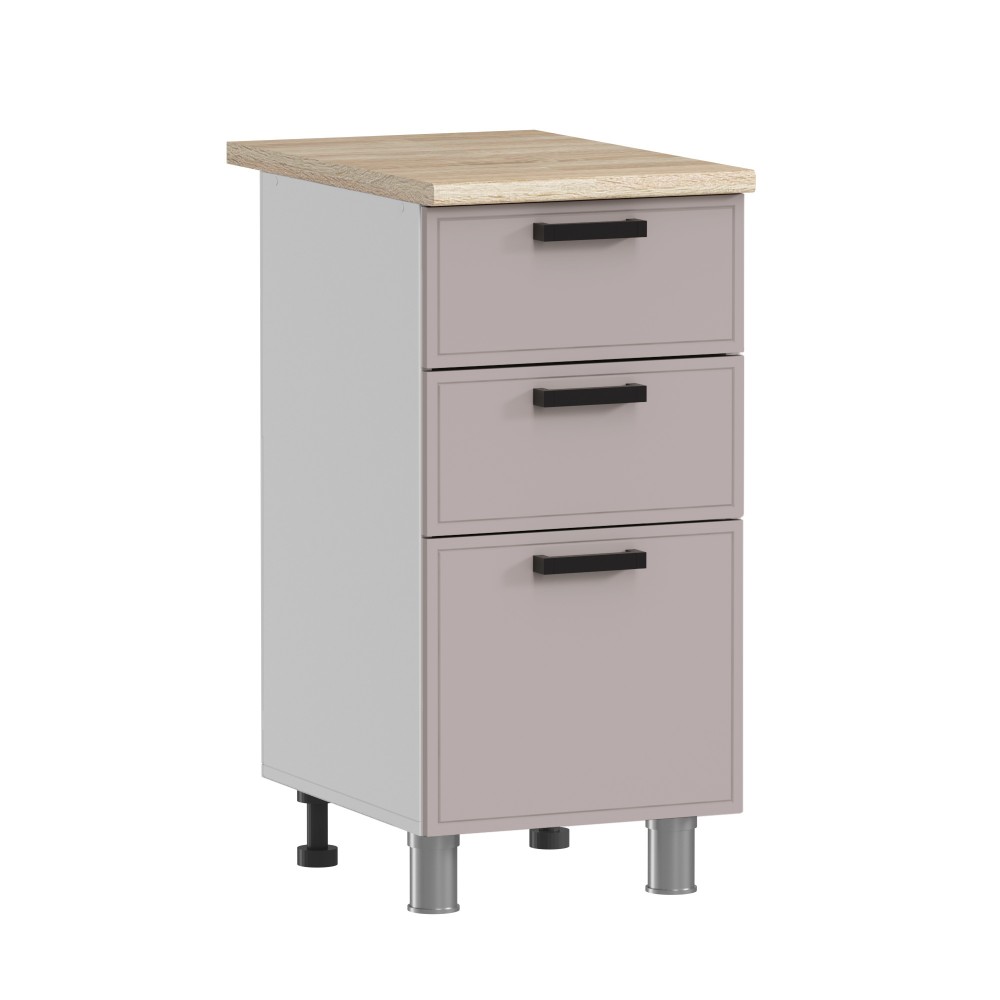 МК Аленушка Н3Я 400 Магнолия Кашемир,скоба черный (со столешницей)