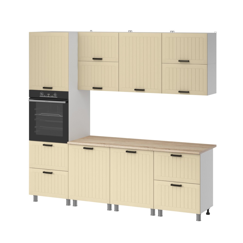 МК Аленушка 2,4м Орхидея Крем,скоба черный,сонома