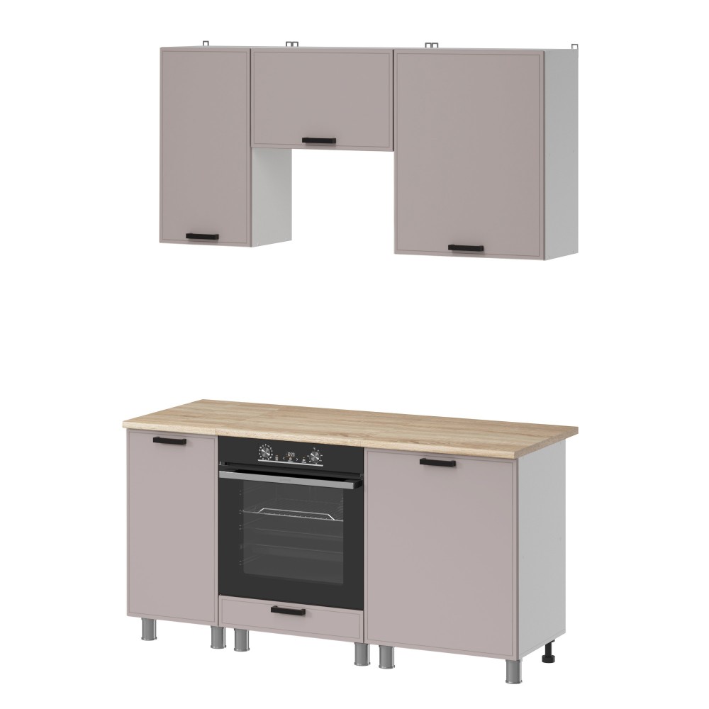 МК Аленушка 1,6м в.5 Магнолия Кашемир,скоба черный,сонома