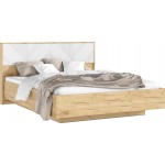 Кровать Ирис с подъемным механизмом 1,6м, Браш Вайт, Дуб Крафт