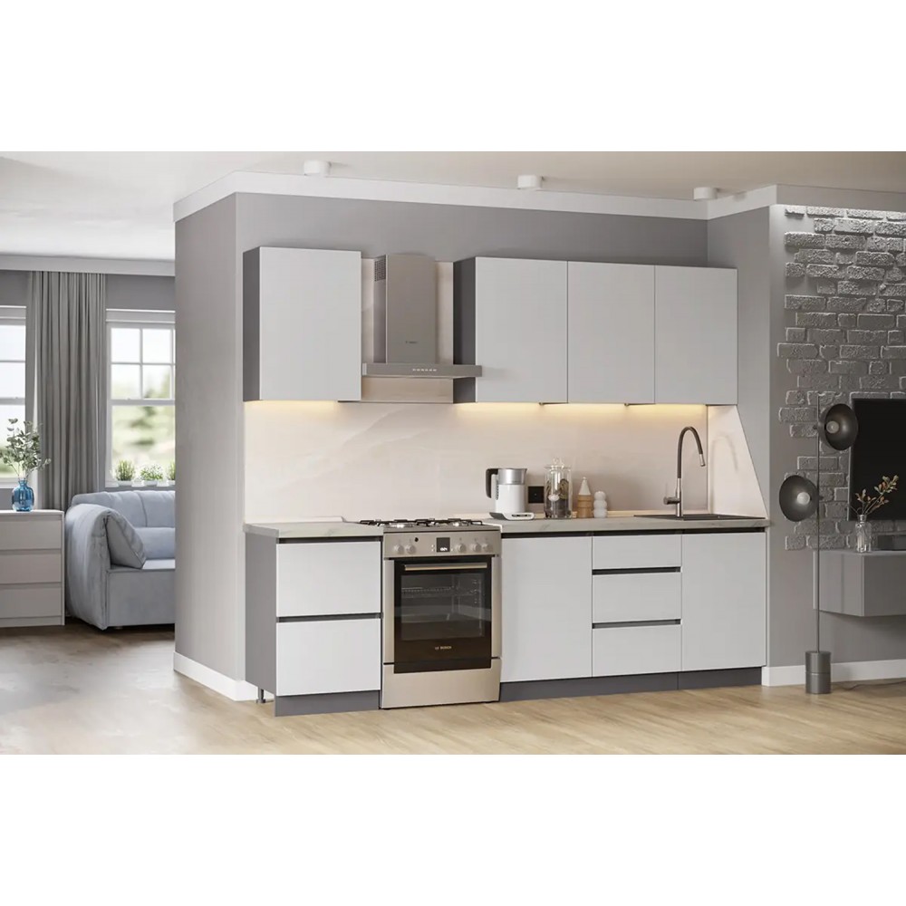 Кухня Айден 2,0, Серый графит, Серый