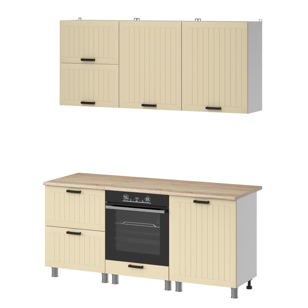 МК Аленушка 1,8м Орхидея Крем,скоба черный,сонома