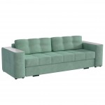 Диван раскладной Виконт, мятный/мдф холст белый