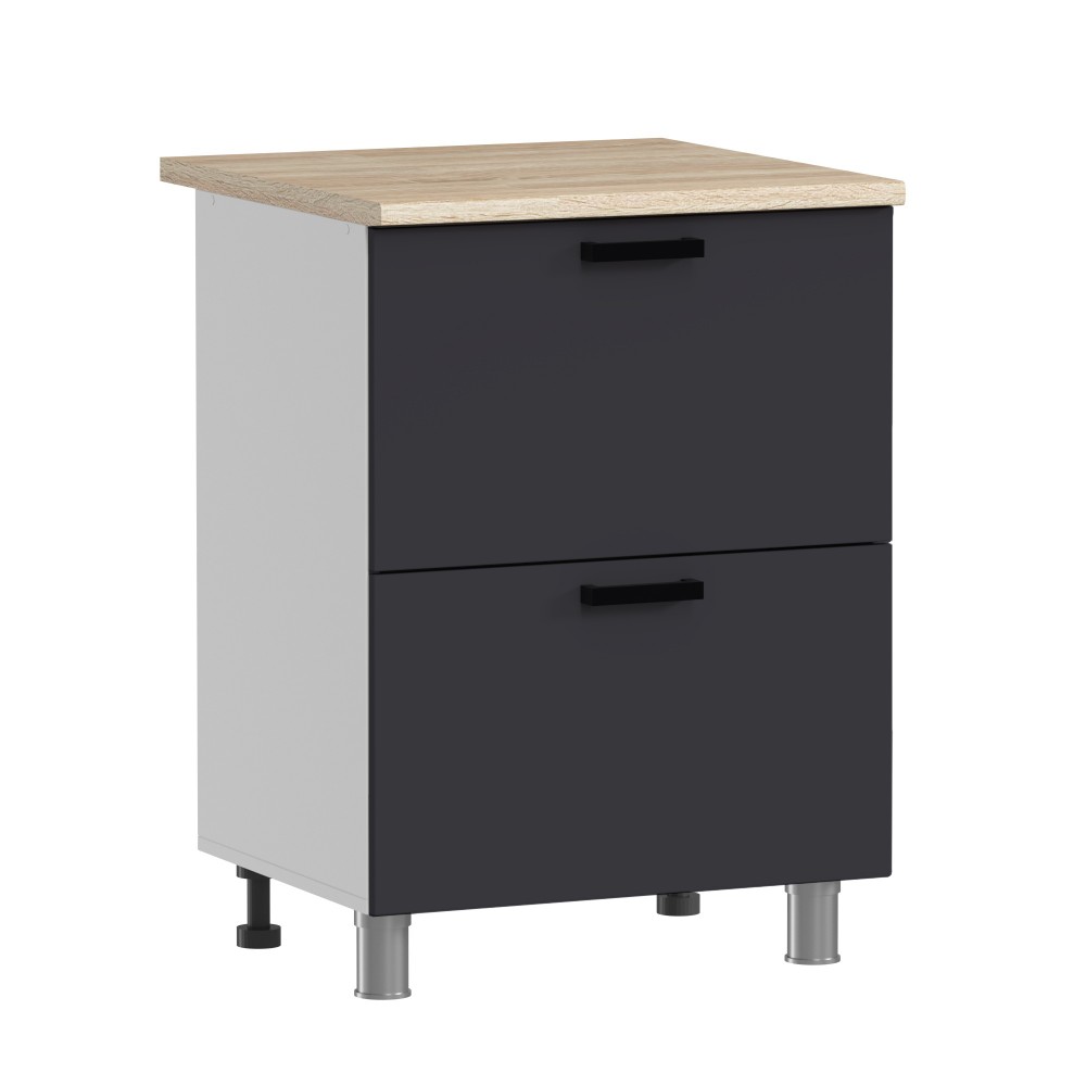 МК Аленушка Н2Я 600 Лаванда Сталь, скоба черный (без столешницы)