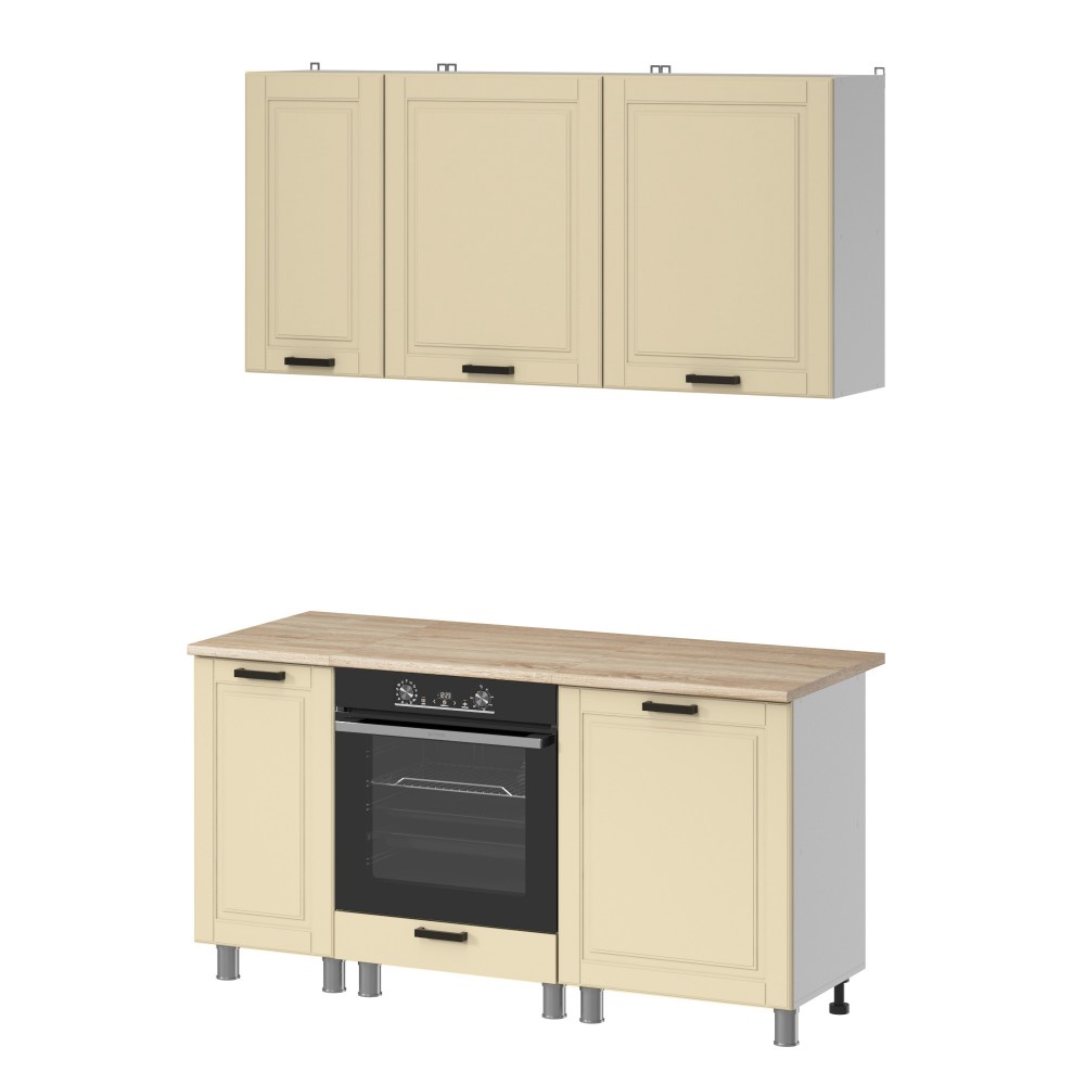 МК Аленушка 1,6м в.6 Астра Крем,скоба черный,сонома