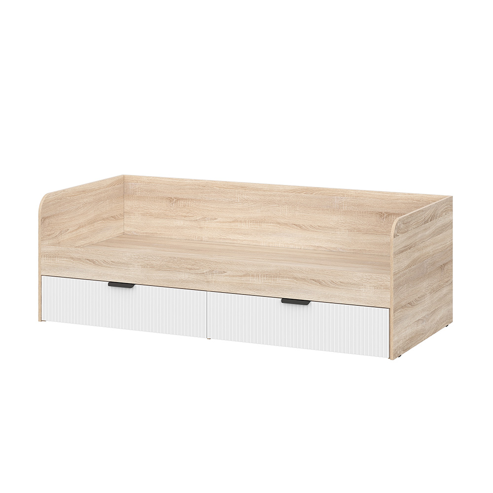 Кровать детская Норд КР03-90, Дуб сонома, Софт пломбир