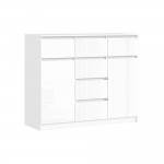 Комод Челси 1200 (2 двери 6 ящиков), Белый глянец холодный, Белый