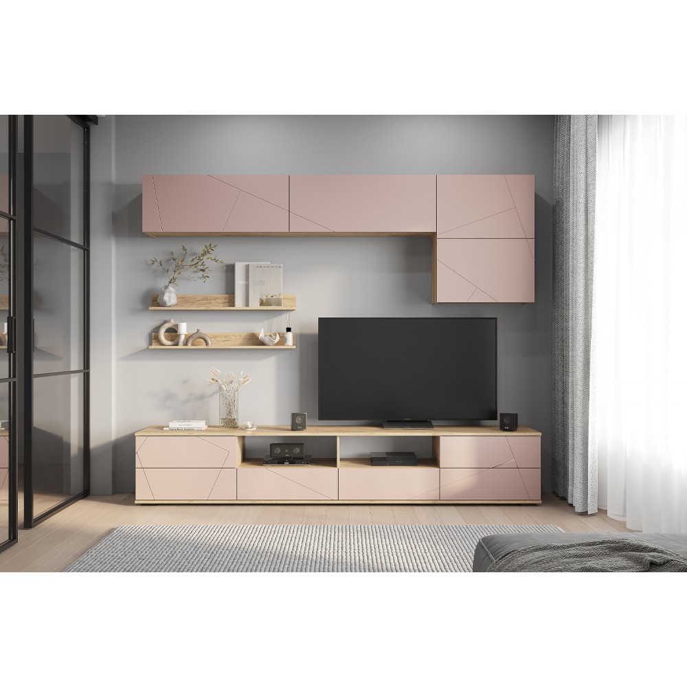 Гостиная Камелия ГС-01, Крафт, Шарли пинк