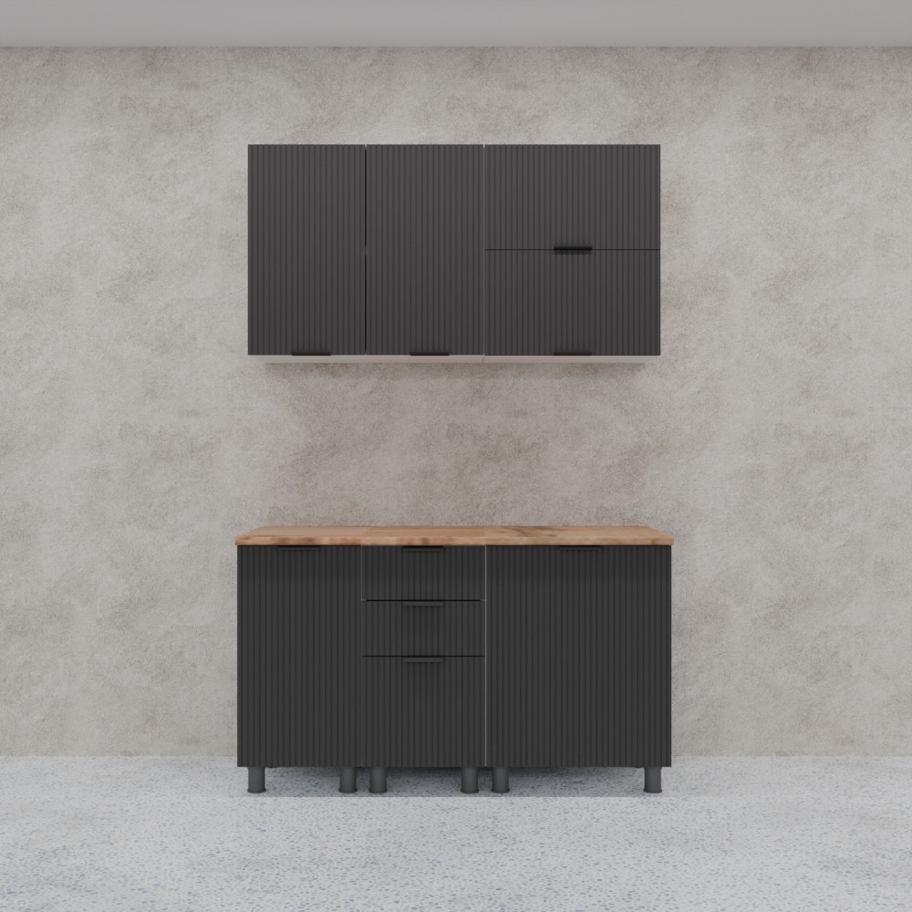 МК Аленушка 1,4м с ящ. Лотос Сталь,скоба антрацит,сонома