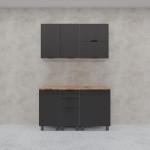 МК Аленушка 1,4м с ящ. Лотос Сталь,скоба антрацит,сонома