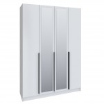 Шкаф Мадрид (1,6) с 6 ящ. внутри с зеркалом белый