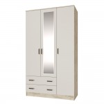 Шкаф комбинированный с зеркалом Лагуна, Дуб крафт серый, Кашемир