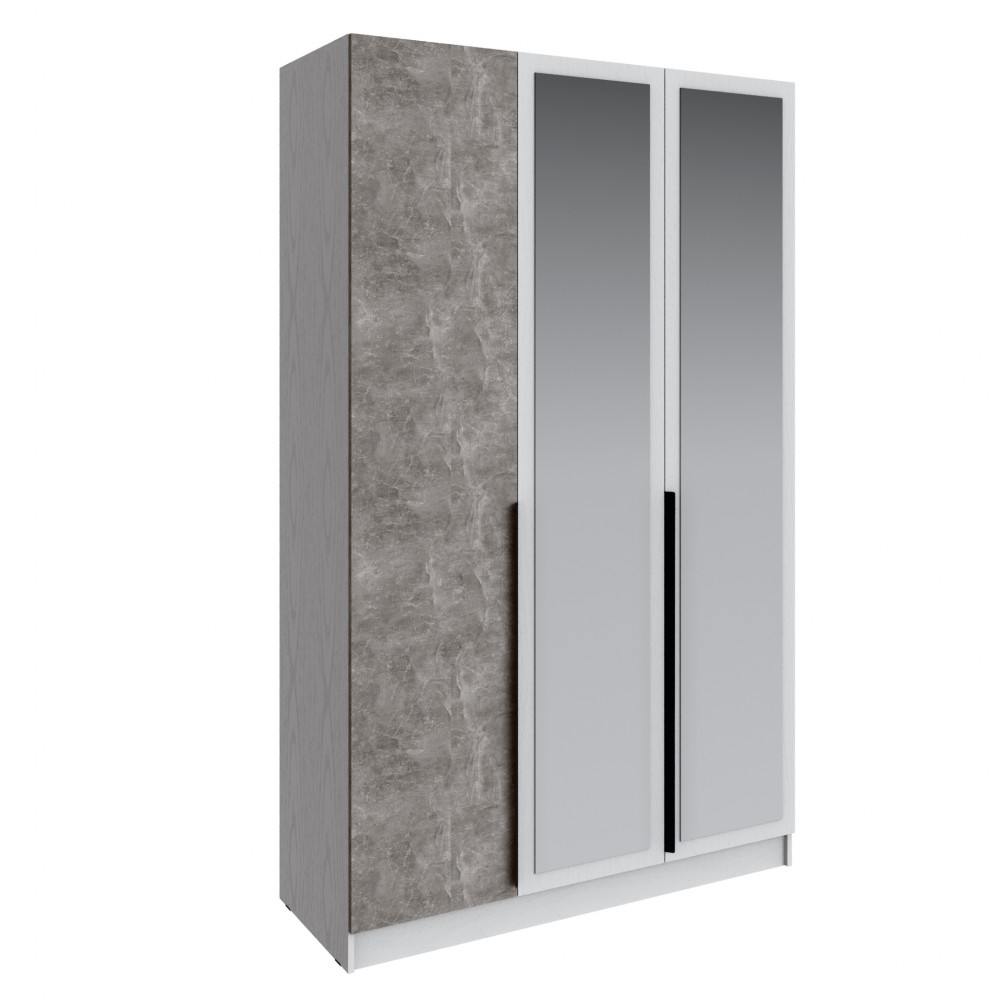 Шкаф Мадрид (1,4) с зеркалом белый/ателье светлое