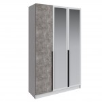 Шкаф Мадрид (1,4) с зеркалом белый/ателье светлое