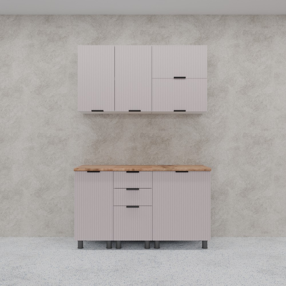 МК Аленушка 1,4м с ящ. Лотос Кашемир,скоба антрацит,сонома