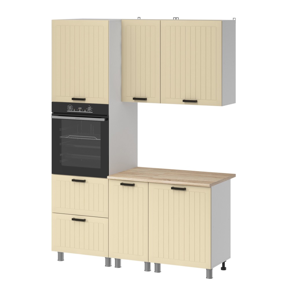 МК Аленушка 1,6м ПД Орхидея Крем,скоба черный,сонома