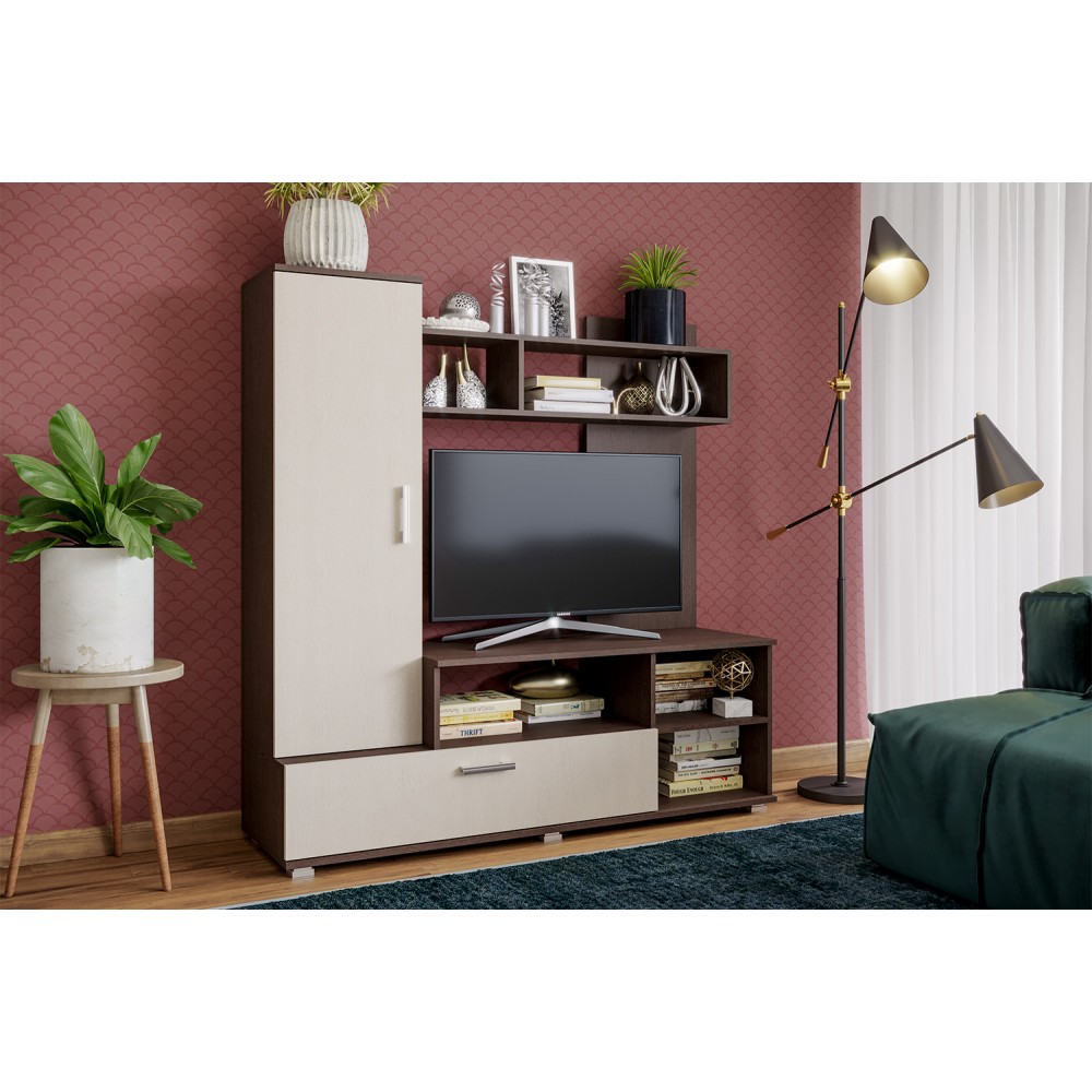 Гостиная Мини, Дуб беленый, Венге