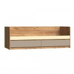 Кровать с ящиками Челси Color, Слоновая кость, Глиняный серый, Дуб крафт