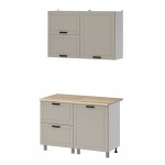 МК Аленушка 1,2м с ящ.в 2 Лилия Керамика,скоба черный,сонома