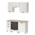 МК Аленушка 1,6м в.7 Магнолия Молочный,скоба черный,сонома