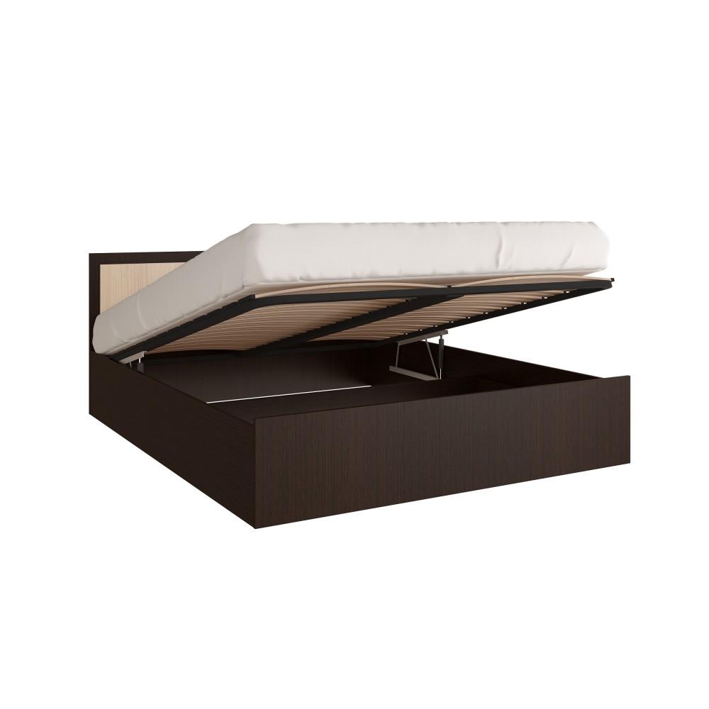 Кровать с подъемным механизмом Фиеста 1,6м, Дуб беленый, Венге