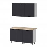 МК Аленушка 1,4м Лаванда Сталь,скоба черный,сонома