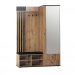 Прихожая с зеркалом Либерти 51.22, Дуб Вотан, Черный