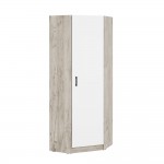 Шкаф угловой Вега, Дуб крафт серый, Белый