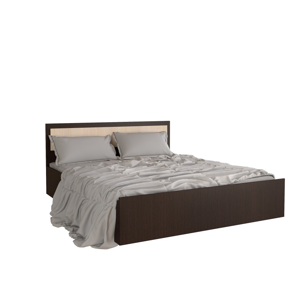 Кровать с основанием Фиеста 1,2м, Дуб беленый, Венге