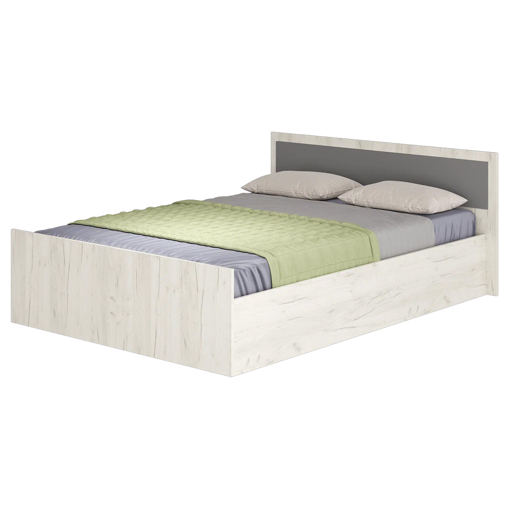 Кровать с реечным настилом Фиеста 140х200, Дуб крафт белый