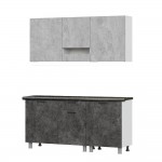 Готовая кухня Розалия (со столешницей 26 мм), Цемент светлый, Цемент темный