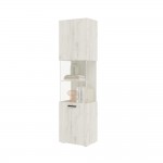 Пенал со стеклом Алтея, Дуб крафт белый