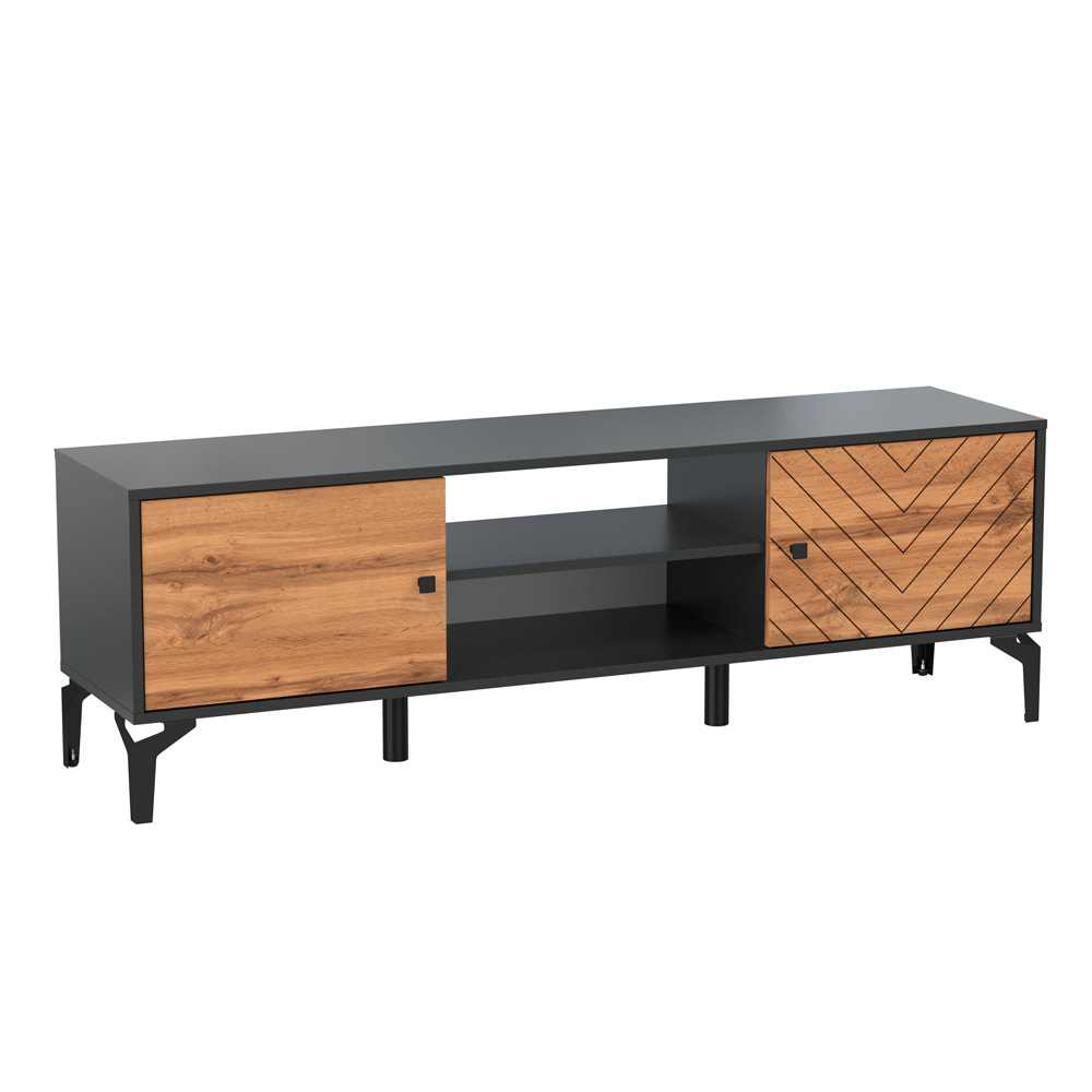 Тумба для ТВ Лофт 59.01, Черный, Дуб Вотан