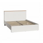 Кровать с ортопедическим основанием и опорами Остин 11.53, Белый шагрень, Дуб золотой