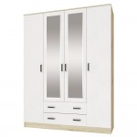 Шкаф для одежды и белья Лагуна 160 см, Дуб Делано, Белый