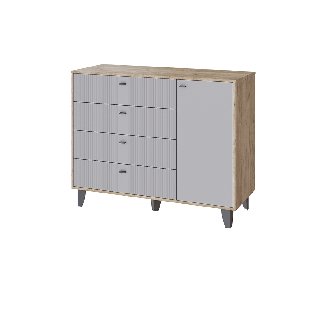 Комод Катрин-13, Дуб крафт серый, Серый
