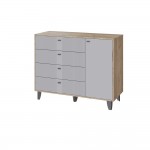 Комод Катрин-13, Дуб крафт серый, Серый